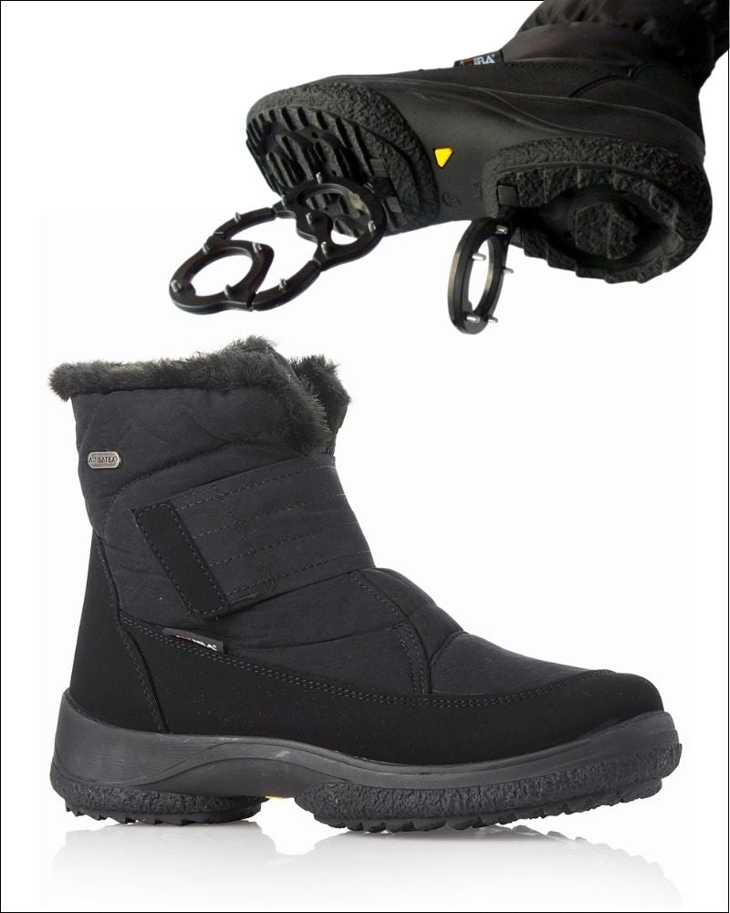 Attiba Venice Women's Après Snow Boot Black with Grey Fur - Ski and Board Online