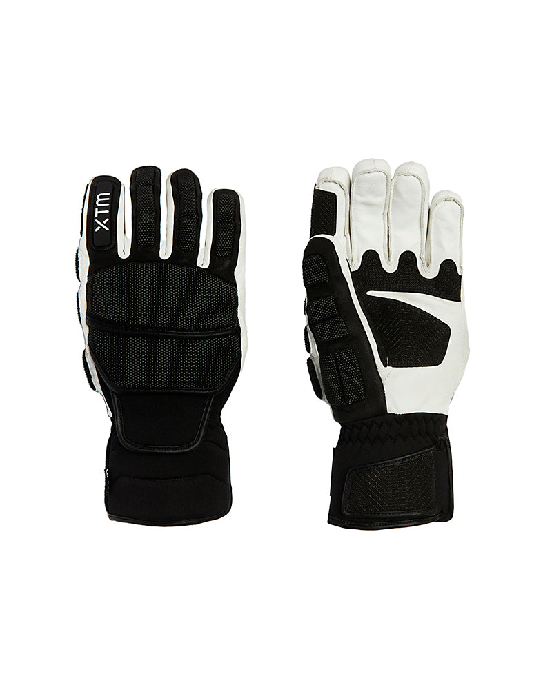 A pair of black and white athletic gloves shown from both the palm and back-of-hand sides against a plain white background. World cup adult unisex velocity XTM womens mens