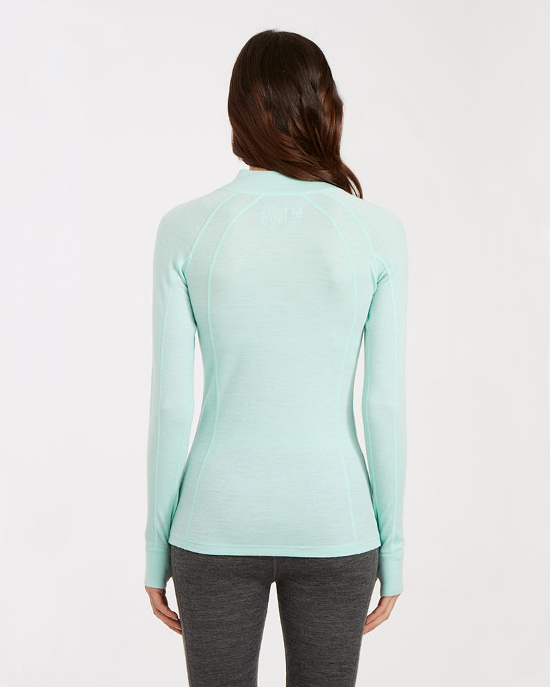 XTM Ladies Merino 230 Wool Zip Neck Long Sleeve Thermal Top - Ski and Board Online