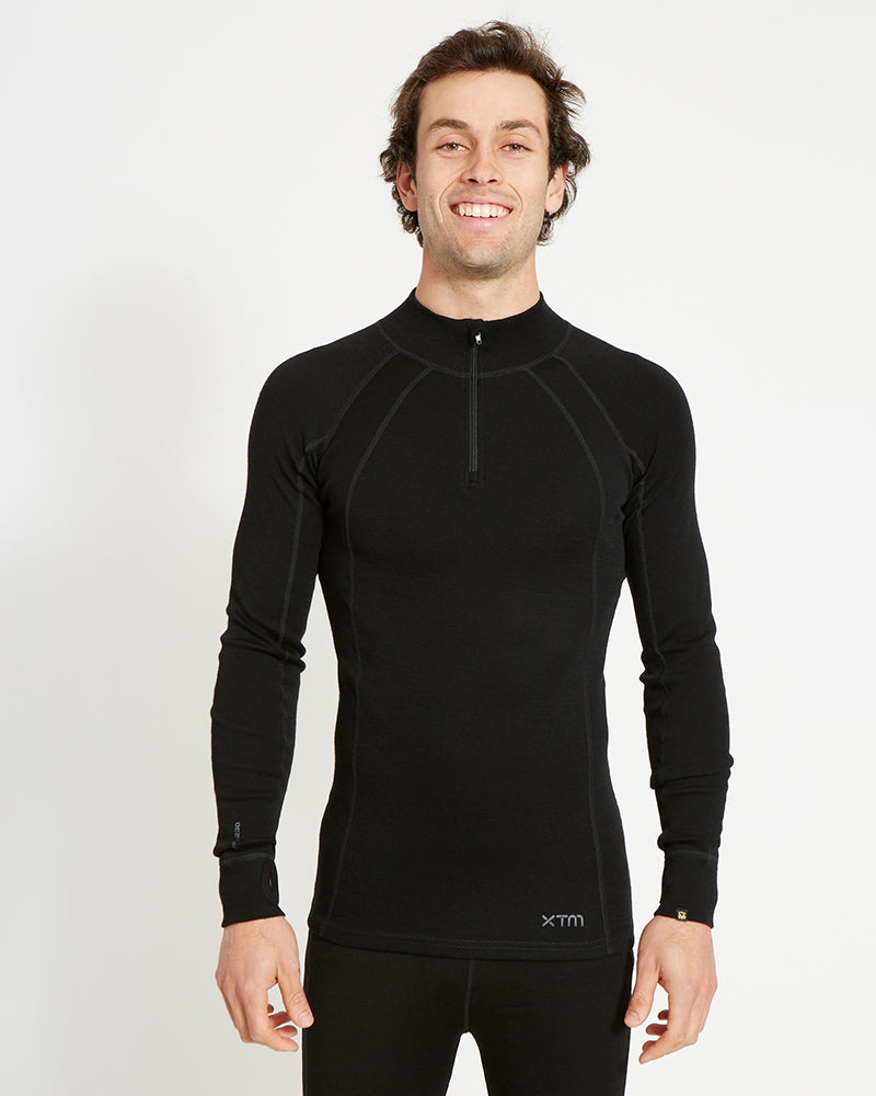 XTM Men's Merino 230 Wool Zip Neck Thermal Top - Ski and Board Online