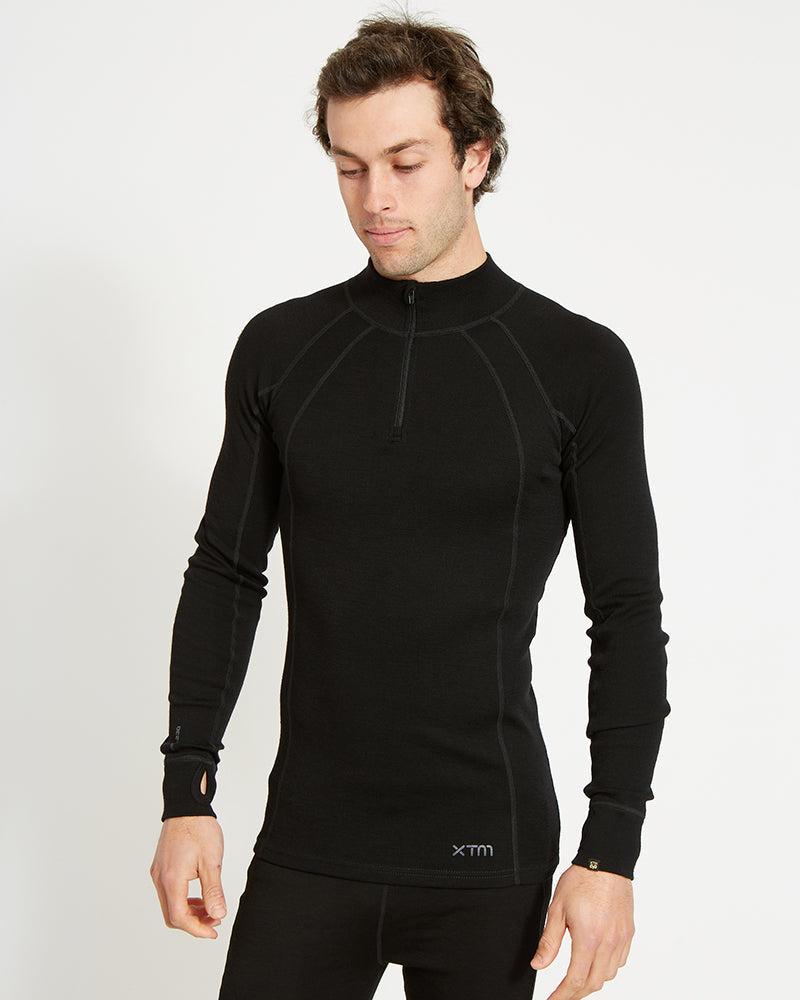 XTM Men's Merino 230 Wool Zip Neck Thermal Top - Ski and Board Online