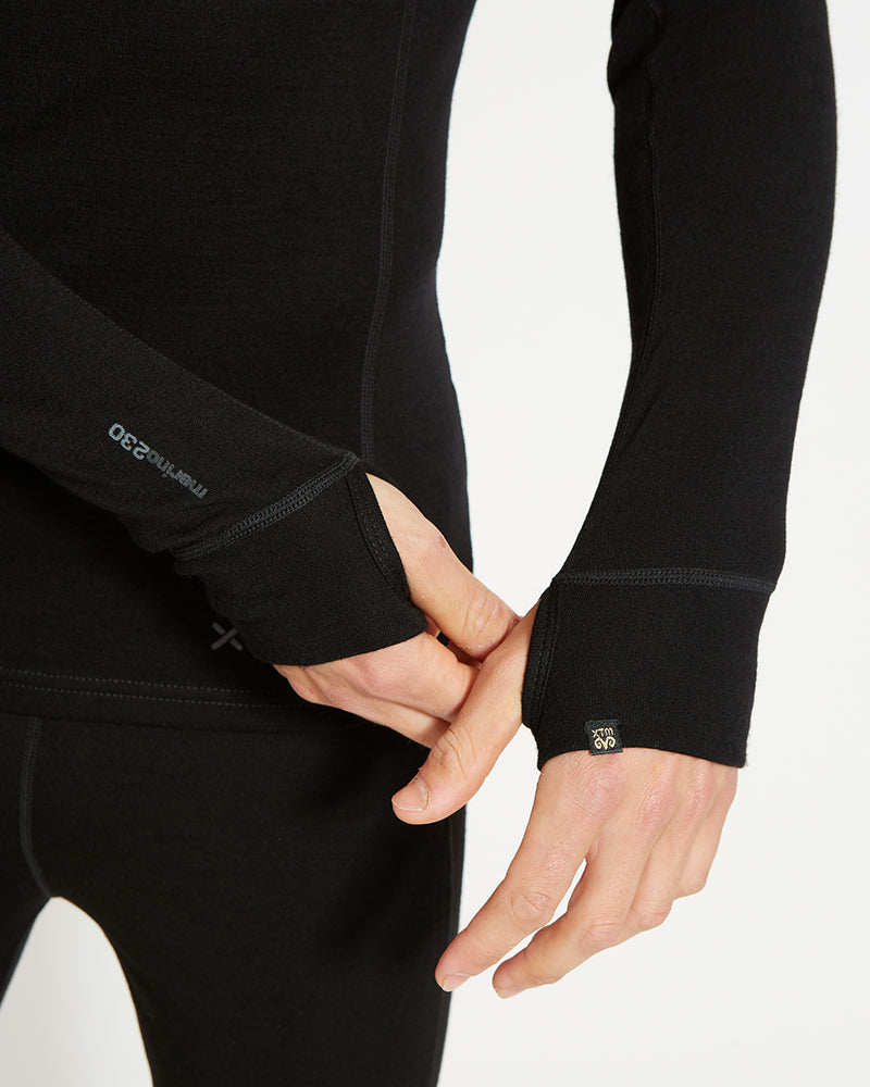 XTM Men's Merino 230 Wool Zip Neck Thermal Top - Ski and Board Online