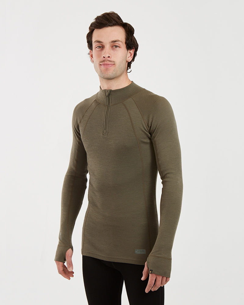 XTM Men's Merino 230 Wool Zip Neck Thermal Top - Ski and Board Online