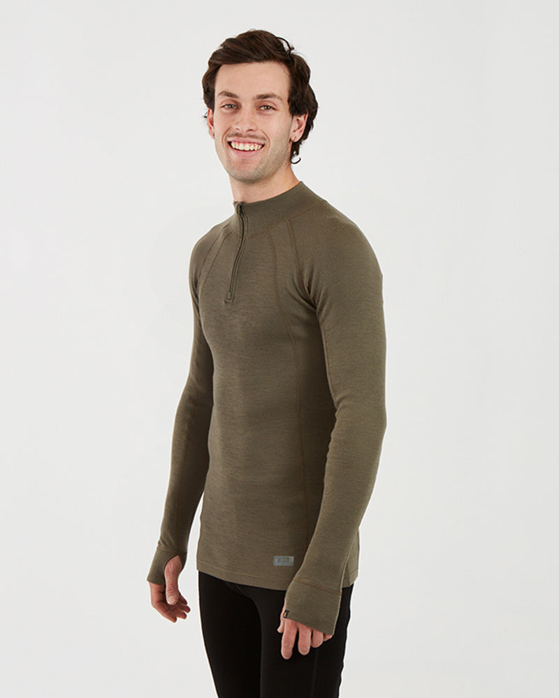 XTM Men's Merino 230 Wool Zip Neck Thermal Top - Ski and Board Online