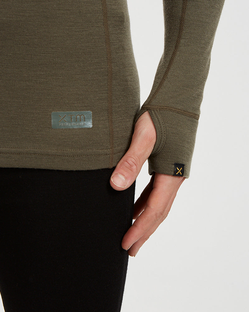 XTM Men's Merino 230 Wool Zip Neck Thermal Top - Ski and Board Online
