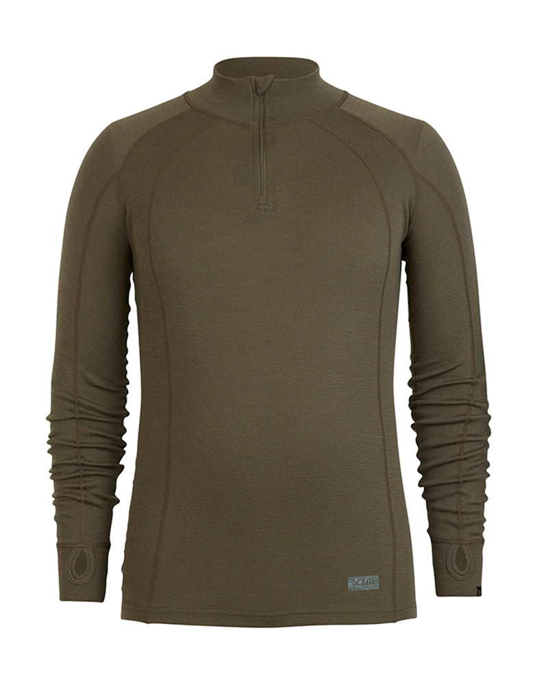 XTM Men's Merino 230 Wool Zip Neck Thermal Top - Ski and Board Online