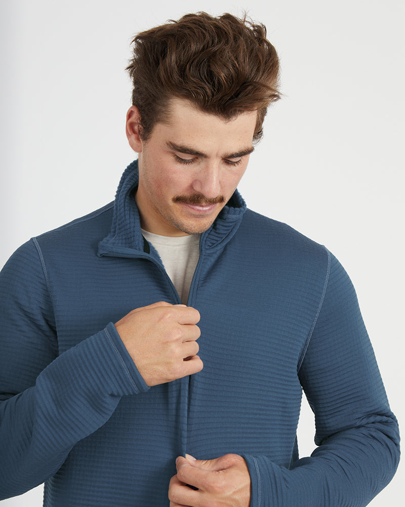 XTM Mens Merino AEROGRID Fleece Hiking Pullover - Ski and Board Online