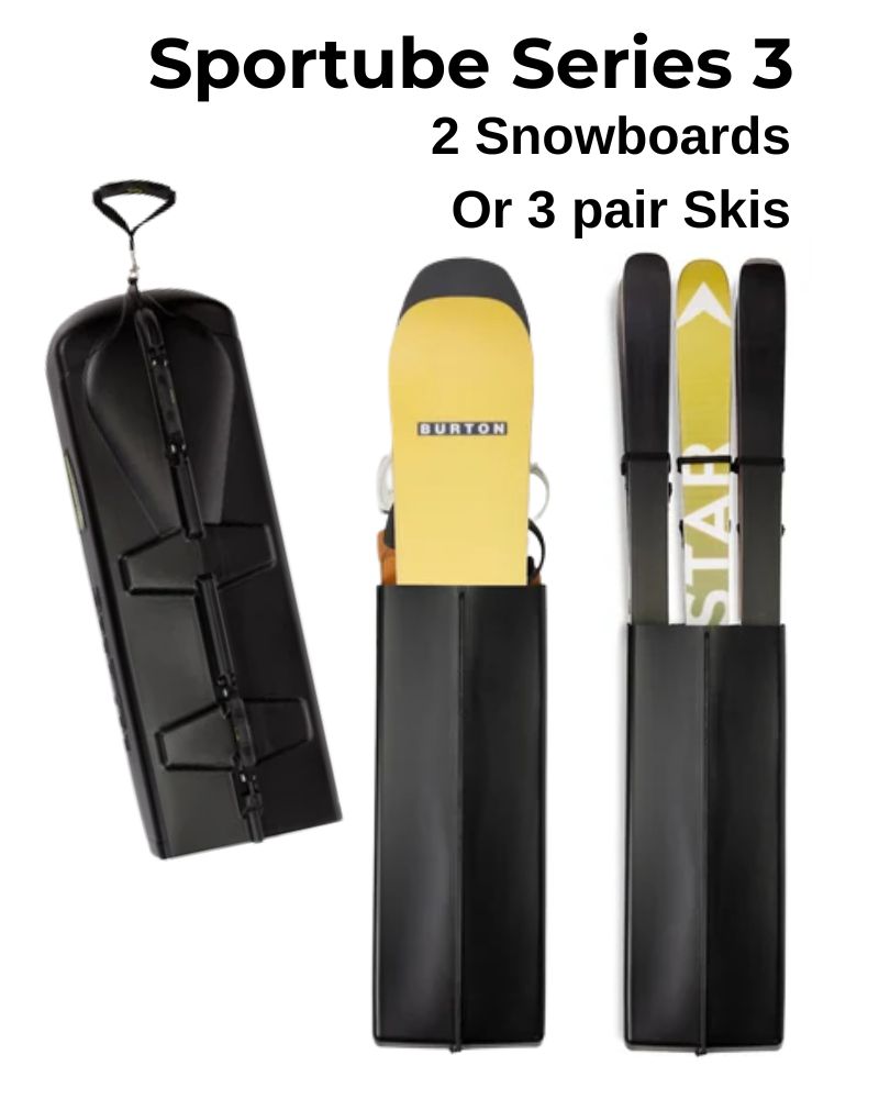 sportube series 3 hard ski case australia blaze and black snowboard