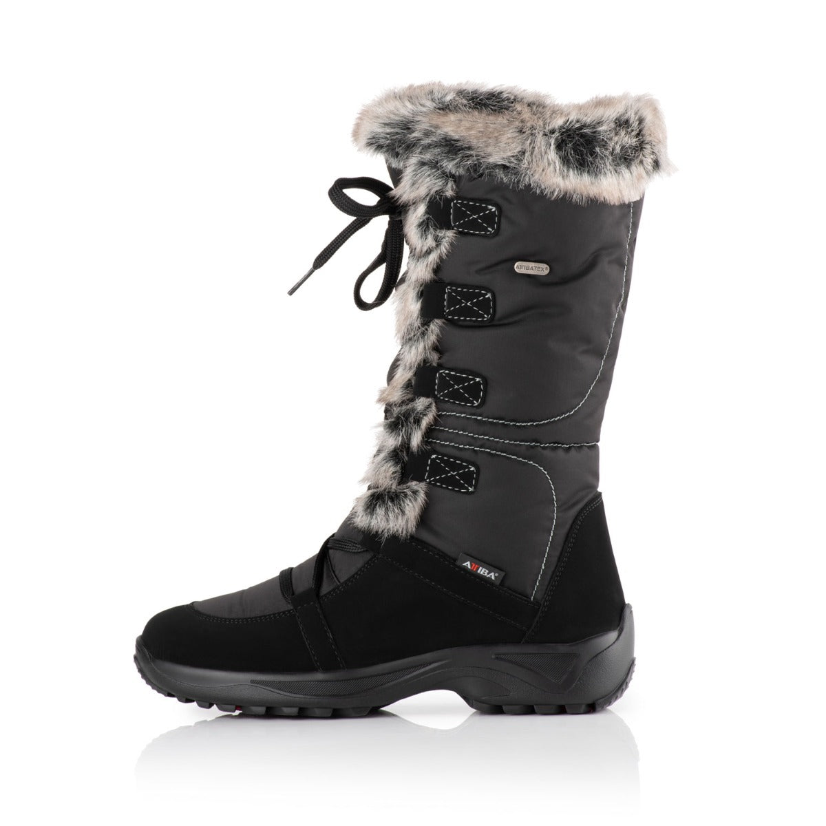 Attiba Venice Women's Après Snow Boot Black with Grey Fur - Ski and Board Online