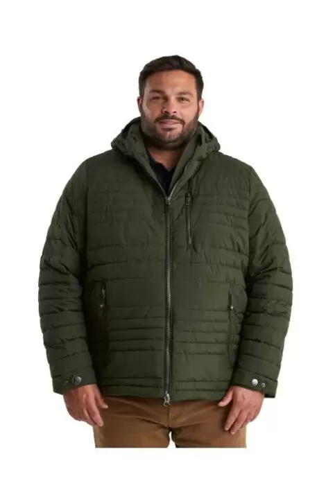 Stoy Hugo Mens Plus Size Puffer Jacket Olive Sizes 3XL 6XL