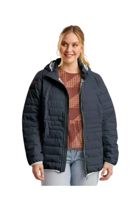 Stoy Minna Womens Plus Size Puffer Jacket Navy Sizes 20 28