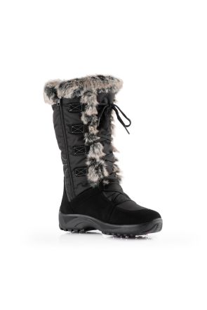 Attiba Venice Women's Après Snow Boot Black with Grey Fur