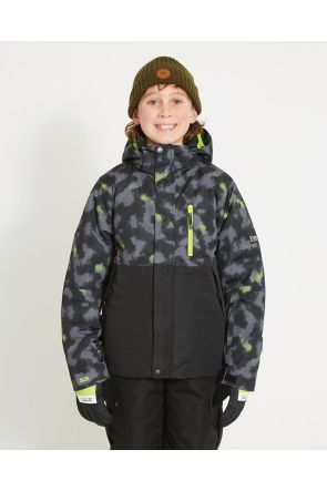 XTM Caden Boys Snow Jacket Black Thermal 8-16 Years Front