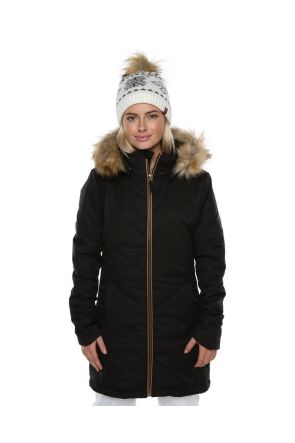XTM Courcheval Womens Long Snow Jacket Black Front