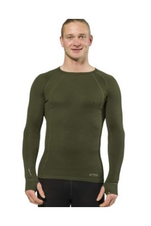 XTM Merino Wool Mens Thermal Top Forest front