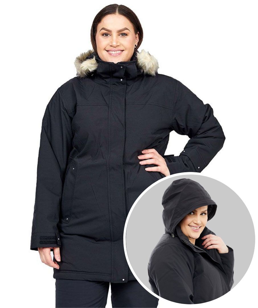 Ladies plus size parka hot sale