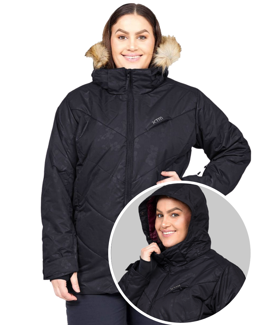 Buy XTM Pia Plus Size Womens Jacket Black Floral Online